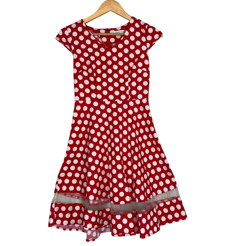 Vintage Minnie Mouse Dress Red White Polka Dot Womens XS Disney Dress Up Cosplay